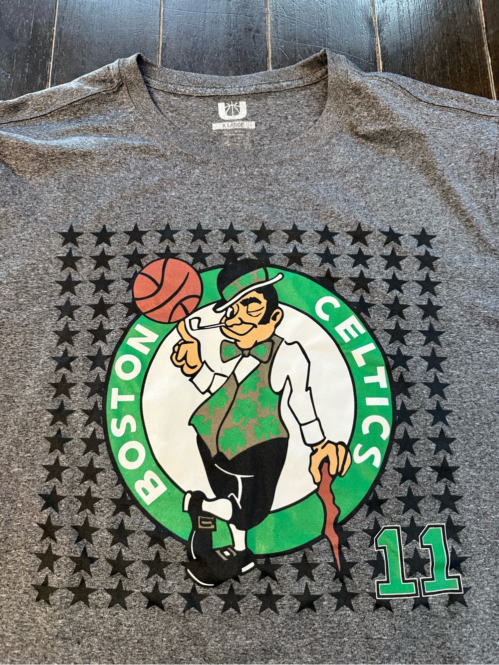NBA Boston Celtics Kyrie Irving #11 Shirt Mens XL Gray Basketball Tee
